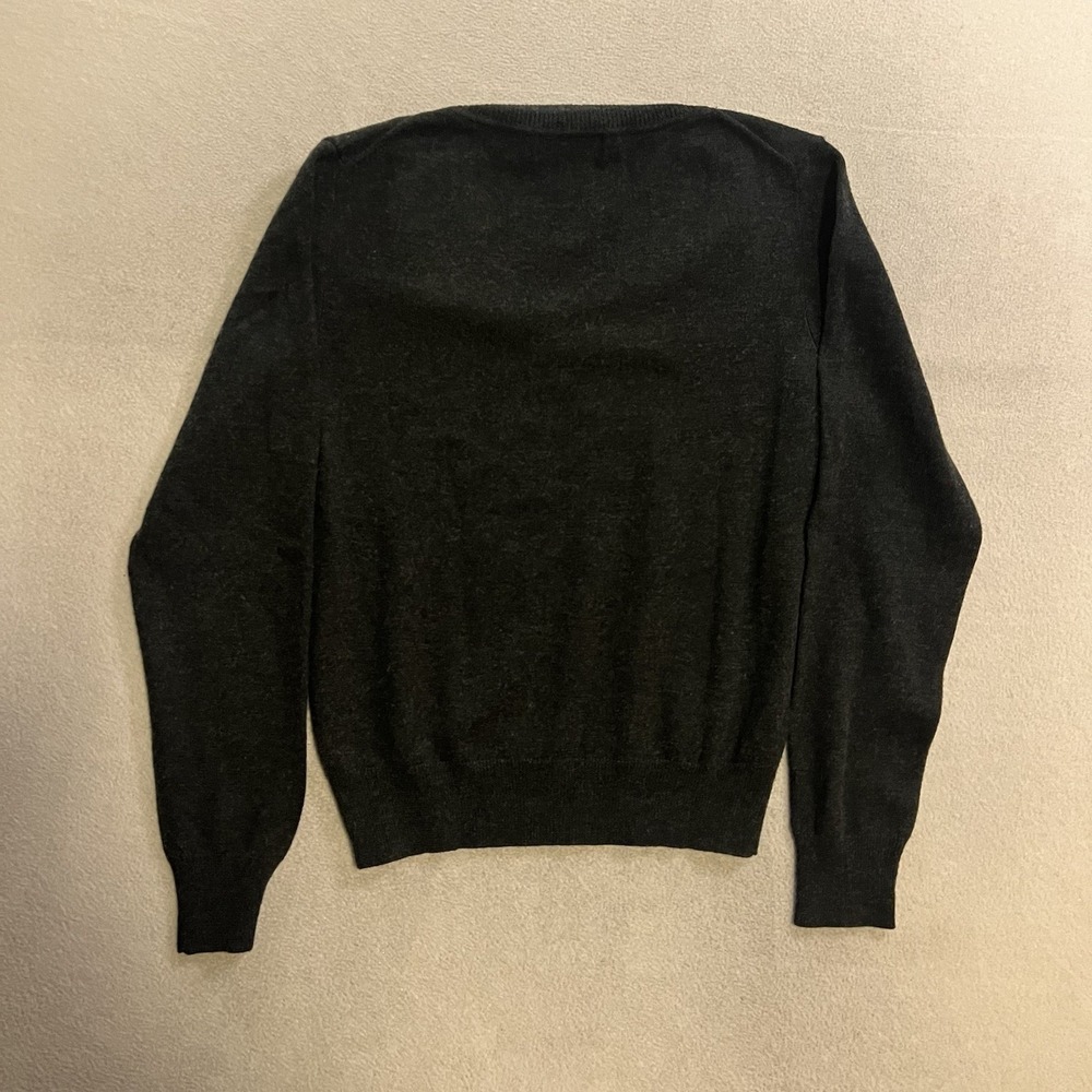 Philippe Adec Sweater Women's Size Large Black Argyle Silk Cashmere Blend